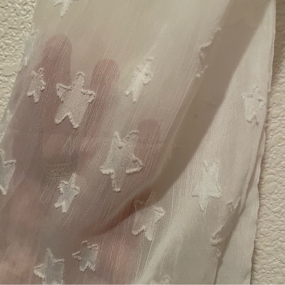 Renvy White Crop Blouse Boho Bohemian Star Details Size Small - Picture 9 of 11